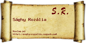 Sághy Rozália névjegykártya