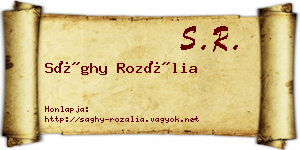Sághy Rozália névjegykártya